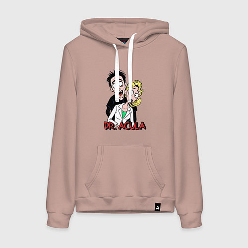 Женская толстовка-худи Доктор Акула / Пыльно-розовый – фото 1