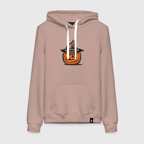 Женская толстовка-худи Тыква в шляпке / Пыльно-розовый – фото 1