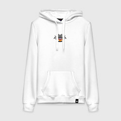 Толстовка-худи хлопковая женская Зелье удачи с летучей мышью, цвет: белый