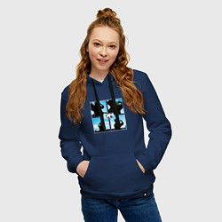 Толстовка-худи хлопковая женская Depeche Mode world in my eyes, цвет: тёмно-синий — фото 2