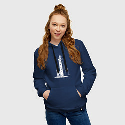 Толстовка-худи хлопковая женская Страж веков, цвет: тёмно-синий — фото 2