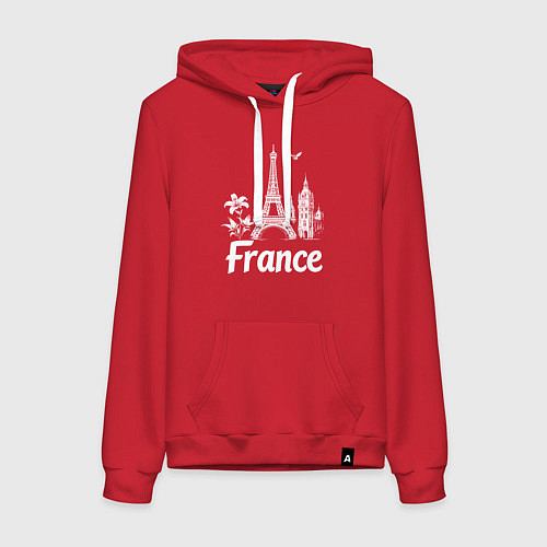 Женская толстовка-худи Французская элегантность / Красный – фото 1