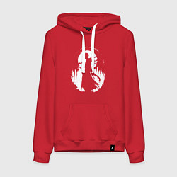 Толстовка-худи хлопковая женская Аниме гот, цвет: красный