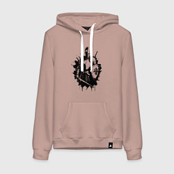 Толстовка-худи хлопковая женская Страж чести, цвет: пыльно-розовый