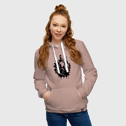 Женская толстовка-худи Страж чести / Пыльно-розовый – фото 3