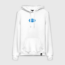 Толстовка-худи хлопковая женская Цельная сгущенная ностальгия, цвет: белый