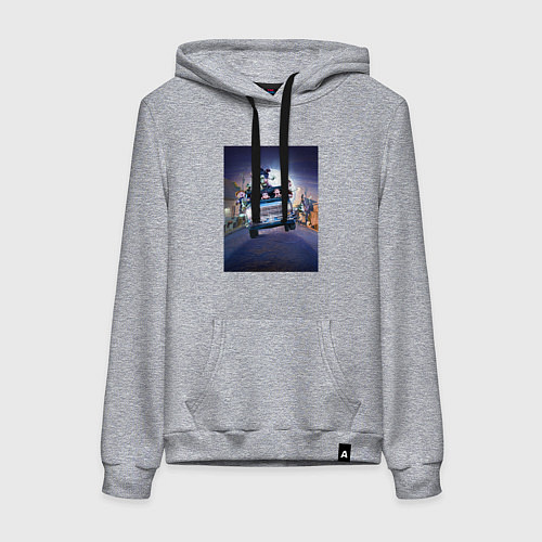 Женская толстовка-худи Семейка Аддамс в машине / Меланж – фото 1