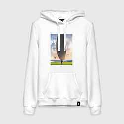Толстовка-худи хлопковая женская Прибытие, цвет: белый