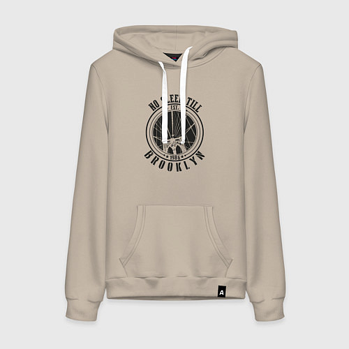 Женская толстовка-худи Не спать до Бруклина / Миндальный – фото 1