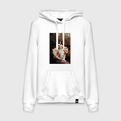 Толстовка-худи хлопковая женская Бедные - несчастные, цвет: белый