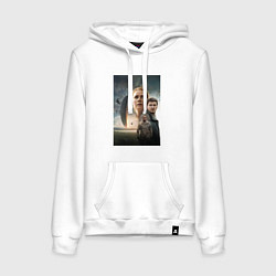 Толстовка-худи хлопковая женская Arrival, цвет: белый