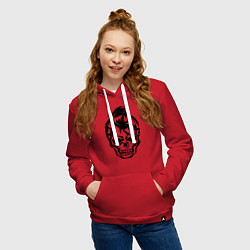 Толстовка-худи хлопковая женская Зомби стиляга, цвет: красный — фото 2