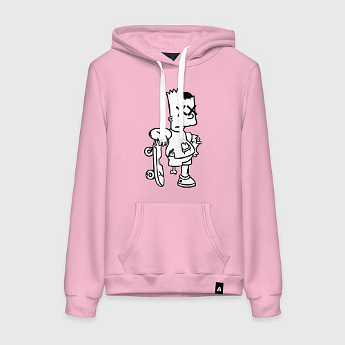 Женская толстовка-худи Bart Simpsons Zombie / Светло-розовый – фото 1