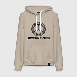 Толстовка-худи хлопковая женская AMG, цвет: миндальный