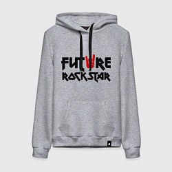 Толстовка-худи хлопковая женская Future Rockstar, цвет: меланж