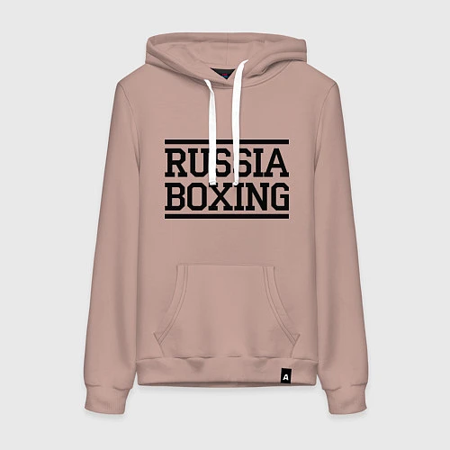 Женская толстовка-худи Russia boxing / Пыльно-розовый – фото 1