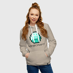 Толстовка-худи хлопковая женская Minecraft Diamond, цвет: миндальный — фото 2