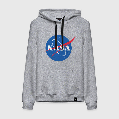 Женская толстовка-худи NASA: Logo / Меланж – фото 1