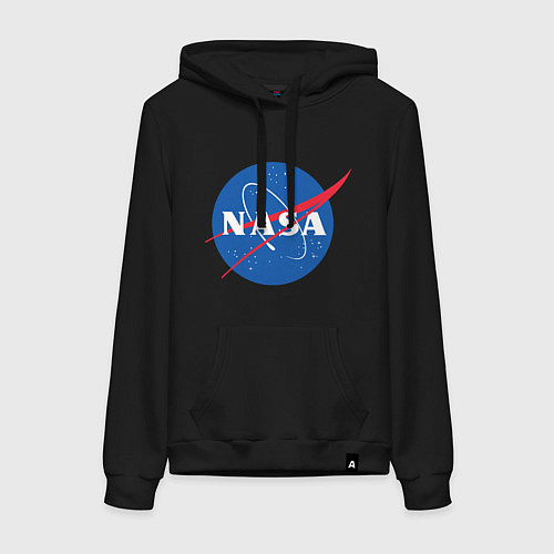 Женская толстовка-худи NASA: Logo / Черный – фото 1