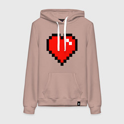 Толстовка-худи хлопковая женская Minecraft Lover, цвет: пыльно-розовый