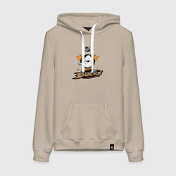 Толстовка-худи хлопковая женская NHL: Anaheim Ducks, цвет: миндальный