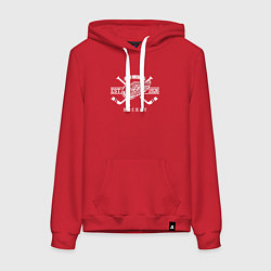 Толстовка-худи хлопковая женская Detroit Red Wings: Est.1926, цвет: красный