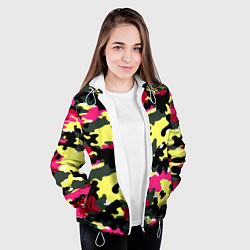 Куртка с капюшоном женская Камуфляж: контраст цветов, цвет: 3D-белый — фото 2