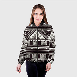 Куртка с капюшоном женская Etno pattern, цвет: 3D-черный — фото 2
