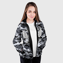 Куртка с капюшоном женская Городской камуфляж Россия, цвет: 3D-черный — фото 2