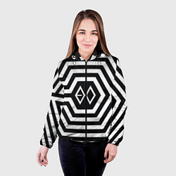 Куртка с капюшоном женская EXO Geometry цвета 3D-черный — фото 2