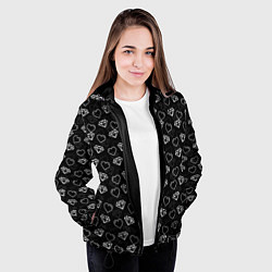 Куртка с капюшоном женская Сердца и Алмазы, цвет: 3D-черный — фото 2