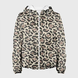 Куртка с капюшоном женская Шкура леопарда, цвет: 3D-белый