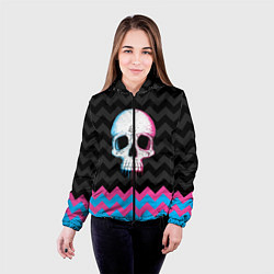 Куртка с капюшоном женская Colored Skull, цвет: 3D-черный — фото 2