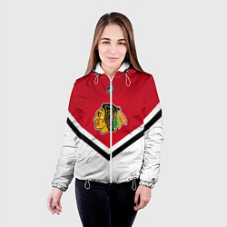 Куртка с капюшоном женская NHL: Chicago Blackhawks, цвет: 3D-белый — фото 2