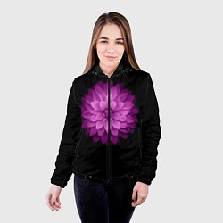 Куртка с капюшоном женская Violet Flower, цвет: 3D-черный — фото 2