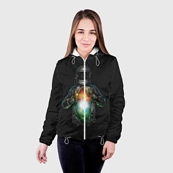 Куртка с капюшоном женская Космос внутри, цвет: 3D-белый — фото 2