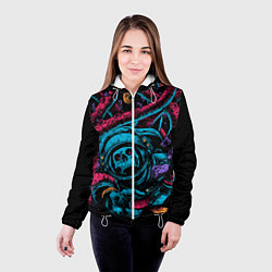 Куртка с капюшоном женская Космический осьминог, цвет: 3D-белый — фото 2