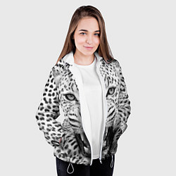 Куртка с капюшоном женская Белый леопард, цвет: 3D-белый — фото 2