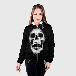 Куртка с капюшоном женская Evil Skull, цвет: 3D-белый — фото 2