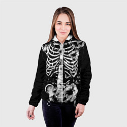 Куртка с капюшоном женская Floral Skeleton, цвет: 3D-белый — фото 2