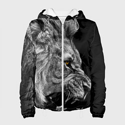 Куртка с капюшоном женская Оскал льва, цвет: 3D-белый