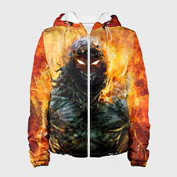Куртка с капюшоном женская Disturbed: Monster Flame, цвет: 3D-белый