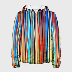 Куртка с капюшоном женская Colored stripes, цвет: 3D-белый