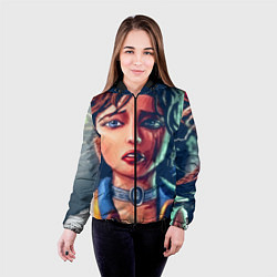 Куртка с капюшоном женская BioShock Infinite, цвет: 3D-черный — фото 2