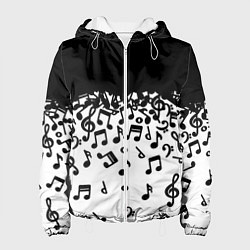 Куртка с капюшоном женская Поглощение музыкой, цвет: 3D-белый