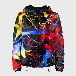 Куртка с капюшоном женская Краски, цвет: 3D-черный