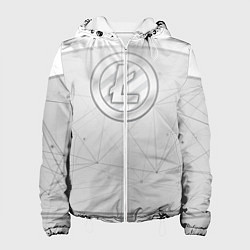 Куртка с капюшоном женская Litecoin LTC, цвет: 3D-белый