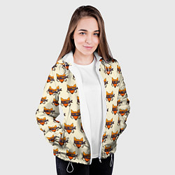 Куртка с капюшоном женская Лисы ниндзя, цвет: 3D-белый — фото 2