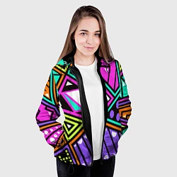 Куртка с капюшоном женская Geometry, цвет: 3D-черный — фото 2