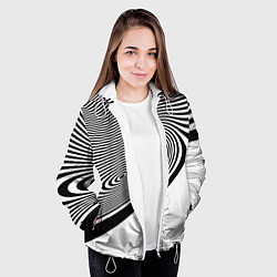 Куртка с капюшоном женская Black & White Illusion, цвет: 3D-белый — фото 2